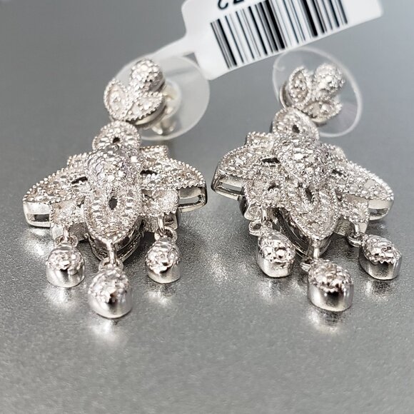 Karis Diamond Accent Chandelier Dangle Earrings Platinum Bond Brass 3 Pairs - Picture 8 of 16